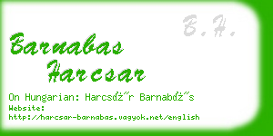 barnabas harcsar business card